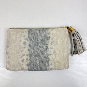 New GILI Haoguard Genuine Leather Clutch Tassel Snow Leopard
